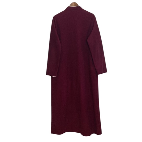 Vintage Lounge Gown Women Large XL Dark Red Maxi Robe Nightgown Grannycore - Picture 2 of 11